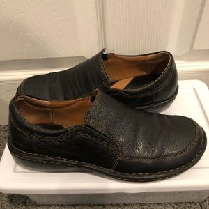 BOC Slip on Loafers in Black Leather, Size 8.5, Gently Worn!